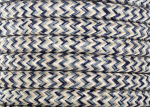 FABRIC BRAIDED DECORATIVE DENIM/LINEN ROUND PVC CABLE