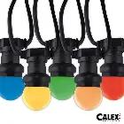 Calex 473450 LED Party Light 10mtr String Ball Lamps | Bulb | 1W | E27 | P45 | Multi Colour