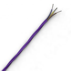 Picture shows a 3 core twisted cable with a purple braid. (BTPP-303)