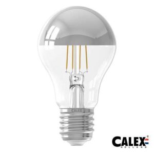 Calex 474505 LED Top-Mirror Standard Filament Lamp | Bulb | 4W | E27 | Silver | Dimmable