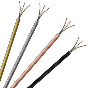 Picture shows 4 round 3 core cables with a metallic braid (BRO-032MET, BRO-033MET)